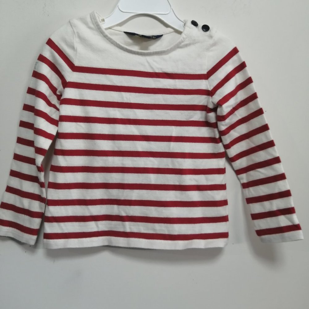 BNWT Polo by Ralph Lauren Girls Long Sleeves Stripes (Red/white) Size 3/3T
